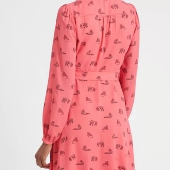 NWOT Banana Republic Crew Neck Shirt Dress in Coral - 0P - Picture 2 of 4